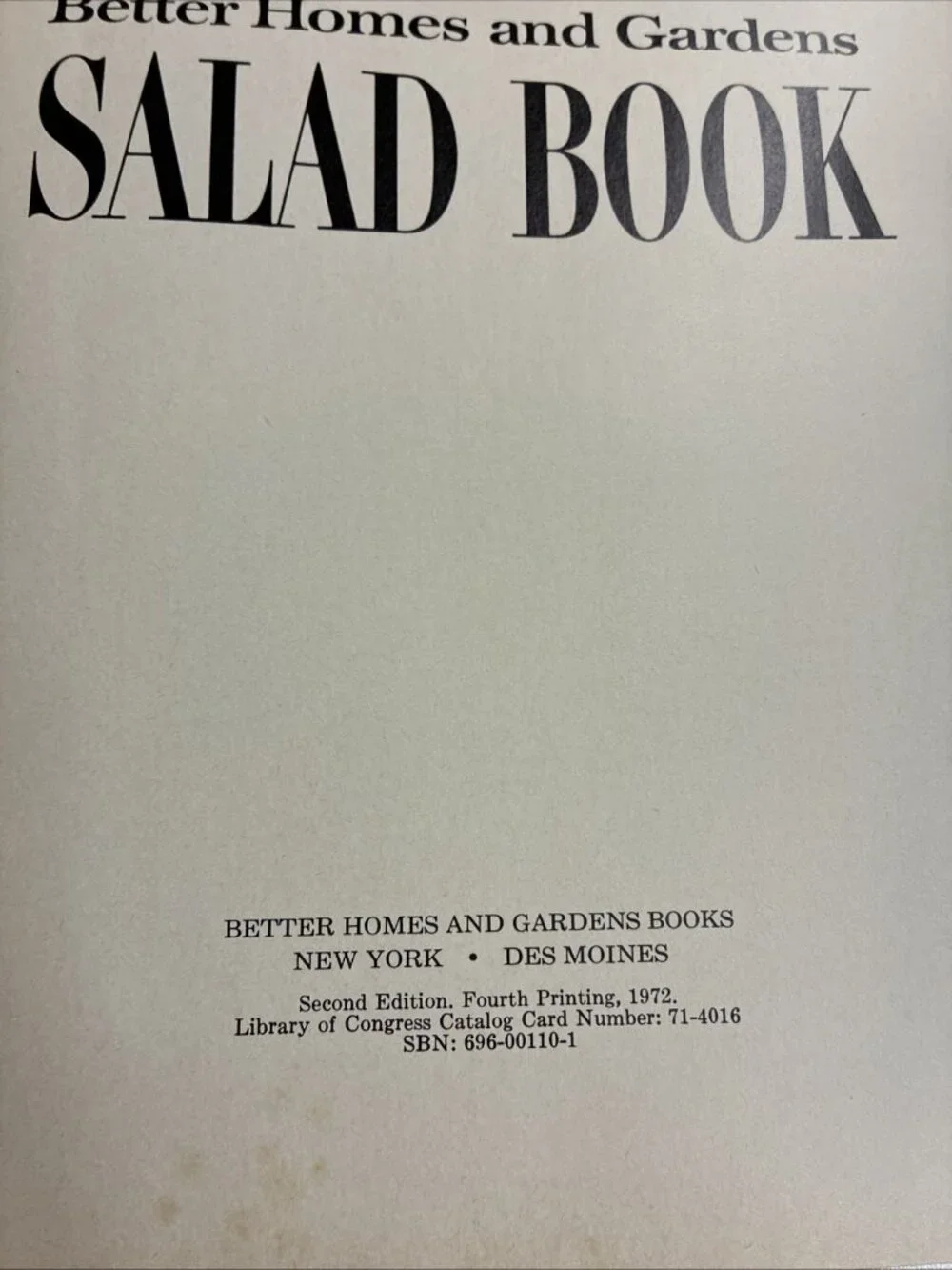 Vintage Better Homes & Gardens Salad Book 1972 2nd Ed. Cookbook Recipes
